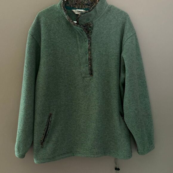 Vintage LL Bean Fleece Pullover Freeport Woman’s XL Green - Picture 6 of 7